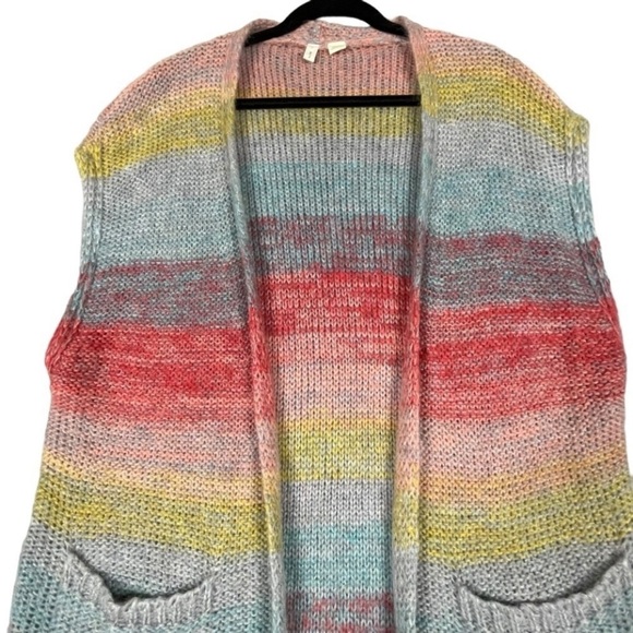 Anthropologie MOTH Rinda Rainbow Duster Cardigan Mohair Long Vest - Sz XS/S - Picture 5 of 11